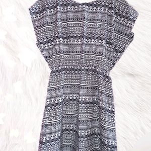 H&M Boho Printed Black And White Dress