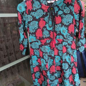 Floral Print Knee Length Dress