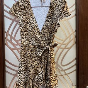 Leopard Print Wrap Dress