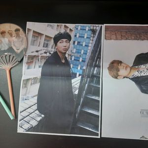 BTS Pens & 2 Unofficial Folded Posters of V & Rm