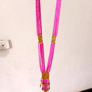 Pink N Golden Pote Mala