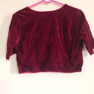 Velvet Red Blouse