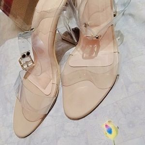 Shoetopia Nude Glass Heels. 👠 ✨