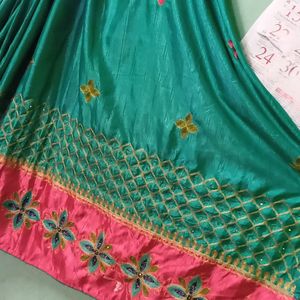 New Saree Pink Border