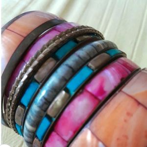 Multicolored Brass Bangles