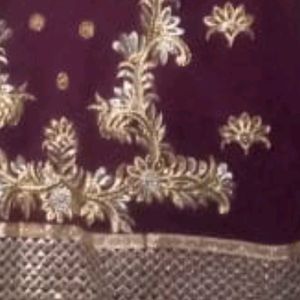 Machine Embroidery With Kundan