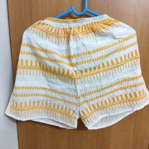 White Yellow Shorts