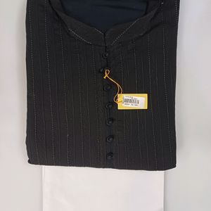 Kurta Chudidar Set (Black)