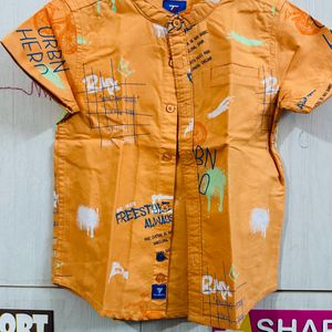 Orange And Blue Color Shirts For 3 -4 Yrs Kids