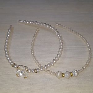 pearl hair band combo and stone bracelet