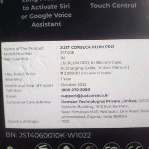 Just Corseca Plum pro earbuds