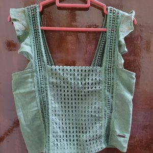 Roadster Green Crop Top