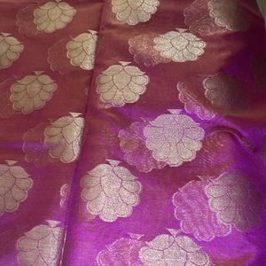 Magenta Kota Doria Saree