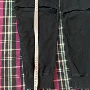 Slit Kneee Black Trouser