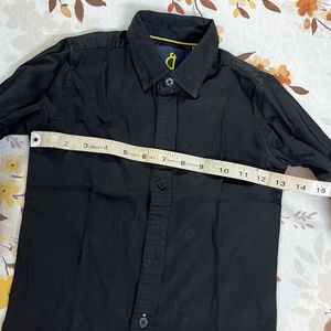 Black Cotton Shirt 3y-4y Boy