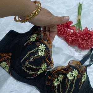 Imported Designer Bra with Embroidery Work