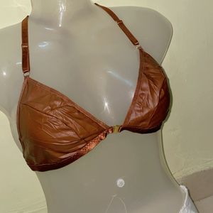 Shein Leather Brown Bra