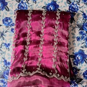 Tissue Silk Purple Saree