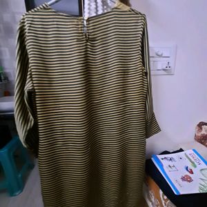 Yellow Stripes  Fited Kurti