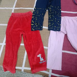 Combo Of 3 Leggings & Full Sleeve Top For 4-5 Year