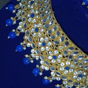 Golden And Blue Jewellery Set