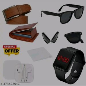 🔥COMBO OFFER🔥Belt,Wallet,Earphone,Sunglass,Watch