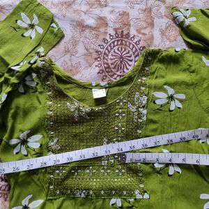 Parrot Green Rayon Kurti