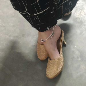 Golden Pencil Heels