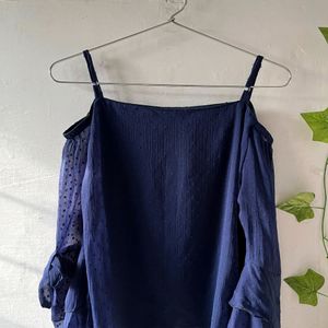 Off Shoulder Blue Top