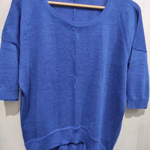 Blue Glittery Top For Party Wear