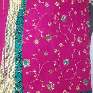 Pink Embroidery Saree