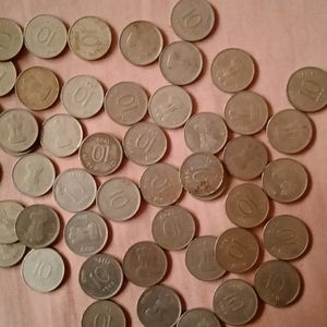 Rare And Old Coins Of Ten Paise- Total 50 Pieces