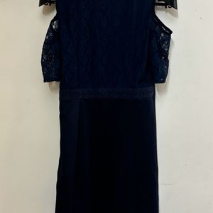 Blue Cold Shoulder Dress From Pantaloons