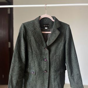 Teal Green Shimmer Single Breasted Blazer