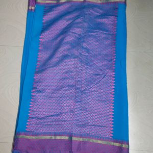 Blue Colour Cotton Saree 💙