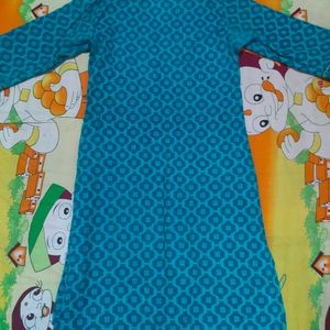 Blue Colour Cotton Kurti