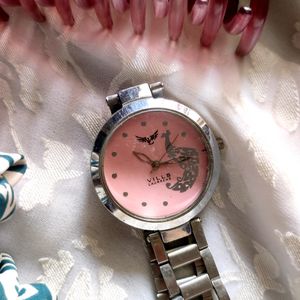 Vills Laurens Watch With Peacock Design Nude Pink