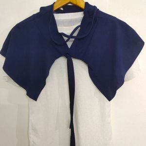 Navy Blue And White Top