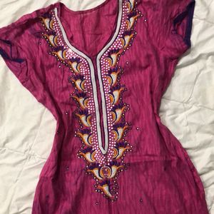 Embroiderd pink kurta