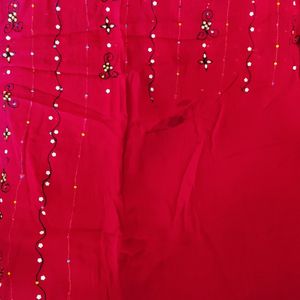 Partwear Red Saree