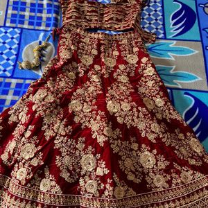 Bridal Lehenga With Cancan Attached,