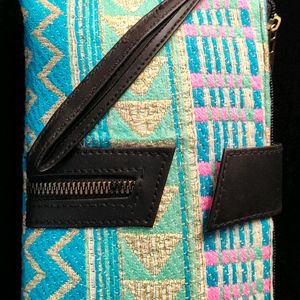 Jacquard Purse / Pouch (Blue)