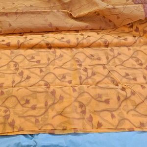 BENGALI PAAR WALI BANARI COTTON SILK SARI💛