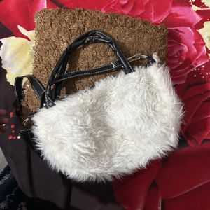 White Furr Sling Bag