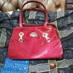 Maroon Party Material Hand Bag