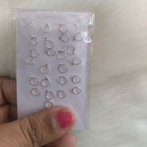 92.5 Silver Nosepin Nd Earings Jewellery