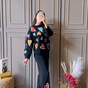 COLORFUL HEARTS WOOLEN COORDSET 😻🌷🧿