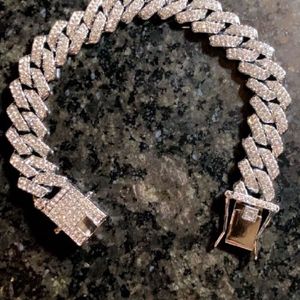 Men Silver Diamond Bracelet