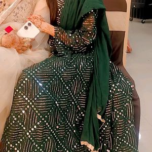 Dark Green Gown For Girls Totally New