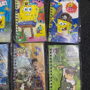 Pack Of 6 3D Cartoon Print Notepads